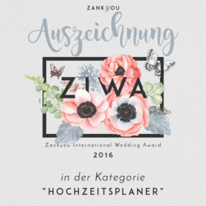 Hochzeitsplaner Weddingplanner Award Auszeichnung Zankyou 2016